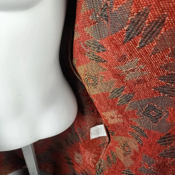 Vintage Circle T Zip Front Southwestern Woven  Duster Jacket Terracotta Large - Picture 14 of 16